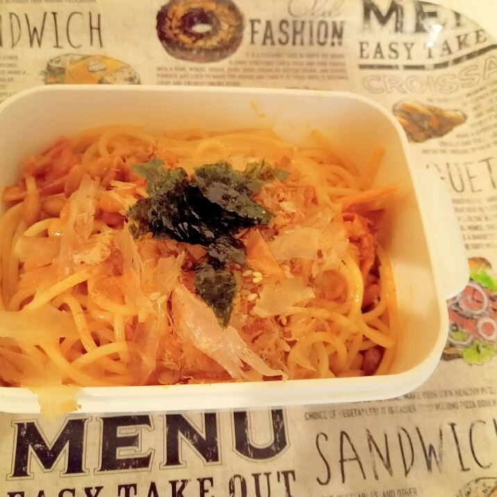 キムチ納豆パスタ